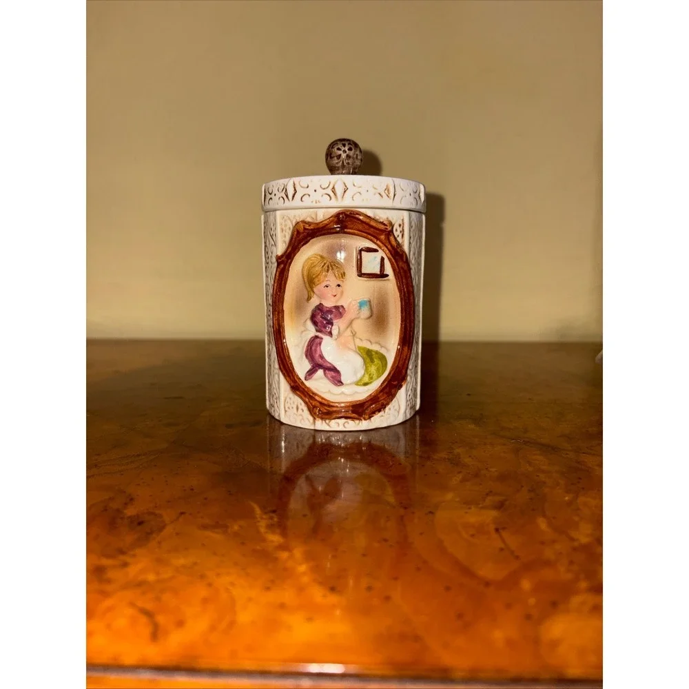 Vintage Sears Roebuck Pioneer Girl Canister 1978 Ceramic Made in Japan